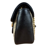 Gucci Beige/Black GG Marmont Shoulder Bag