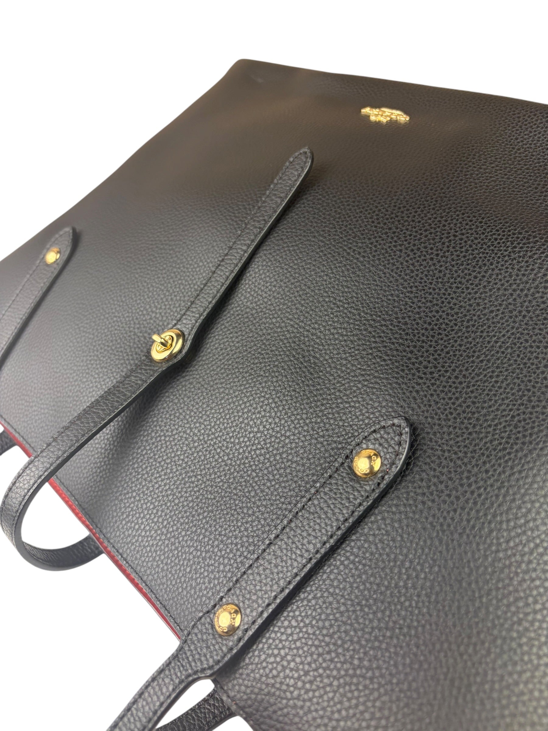 Coach Black Pebbled Leather Market Tote