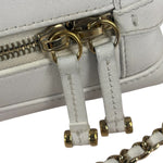 Chanel White Quilted Leather Vanity Small Bowling Two-Way Bag 2019