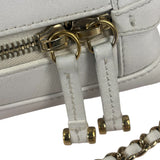 Chanel White Quilted Leather Vanity Small Bowling Two-Way Bag 2019