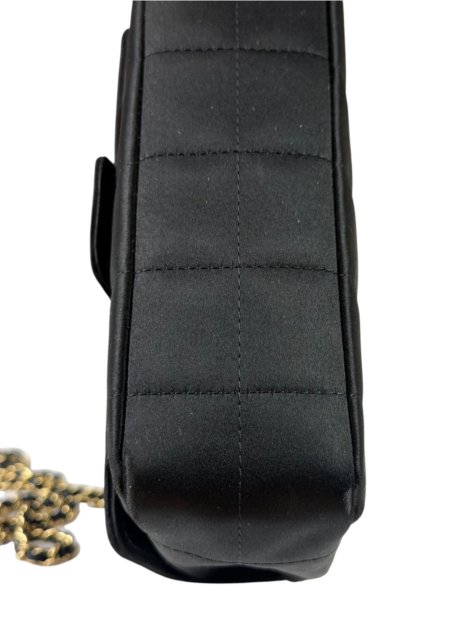 Chanel Black Satin Chocolate Bar Mini East-West Flap Bag