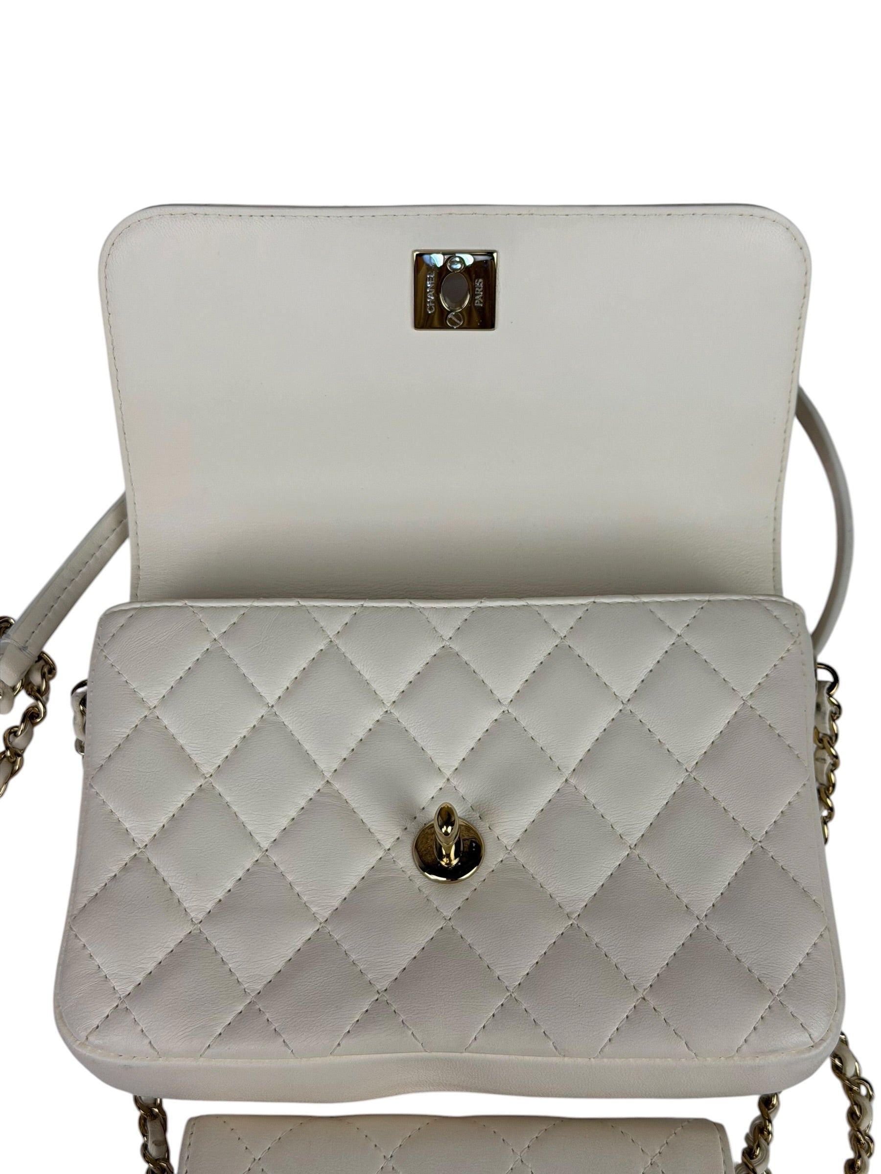 Chanel White Quilted Leather Side-Packs Dual Shoulder Bag 2019