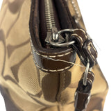Coach Brown Leather Trim Signature Canvas Tote Bag