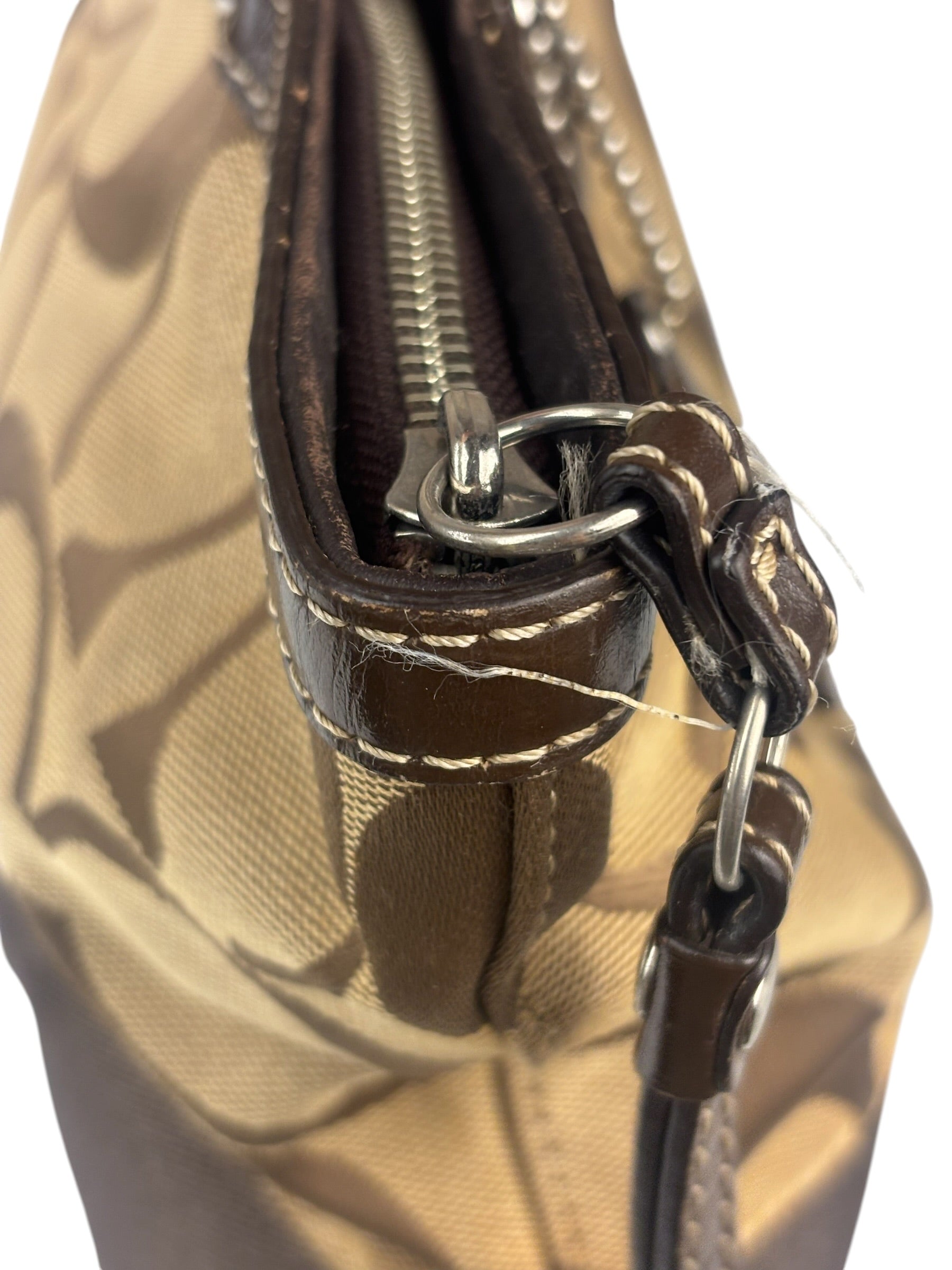 Coach Brown Leather Trim Signature Canvas Tote Bag