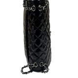Chanel Black Quilted Patent Leather Double Flap Bag 2011