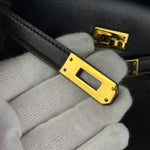 Hermes Black Mini Kelly 20 Box Calf 1991