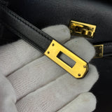 Hermes Black Mini Kelly 20 Box Calf 1991