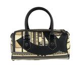 Chanel Cream Leather Coated Canvas Le Train Boston Bag 2006