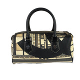 Chanel Cream Leather Coated Canvas Le Train Boston Bag 2006