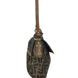 Fendi Zucca Brown Monogram Canvas FF Chef Shoulder Bag