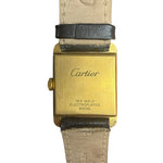 Cartier Tank White Roman Dial Black Strap 1970's