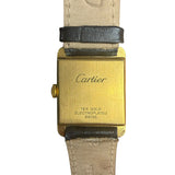 Cartier Tank White Roman Dial Black Strap 1970's