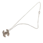 Chanel Vintage Silver Coco Mark Punched Chain Necklace