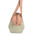 Chanel Cream/Pink Leather Lax Crochet Bowler Shoulder Bag 2004