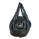 Fendi Vintage Black Leather Spy Hobo Bag