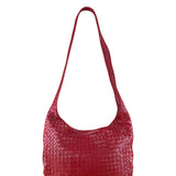 Bottega Veneta Vintage Red Intrecciato Hobo Bag