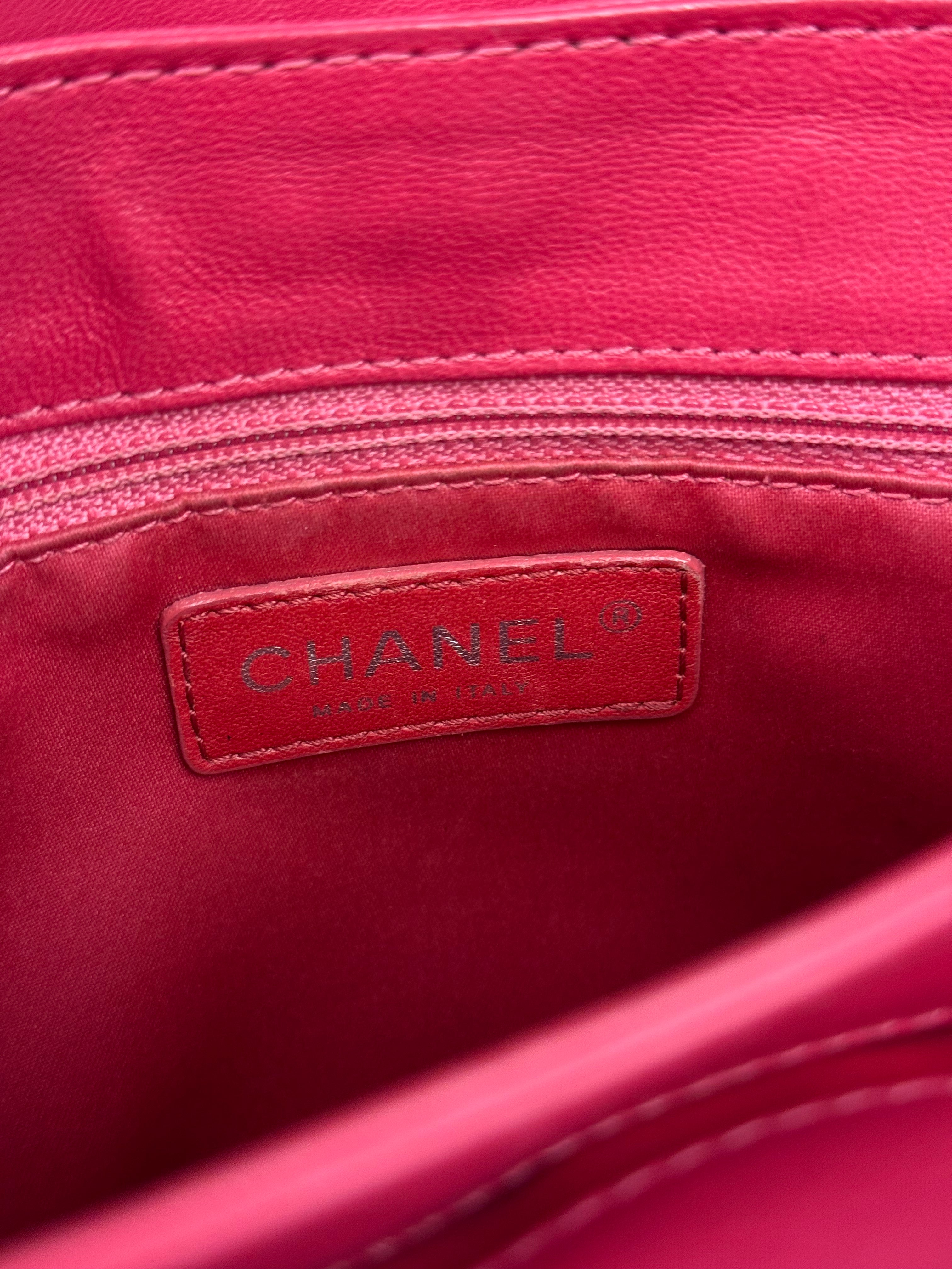 Chanel Pink Quilted Leather Accordion Flap Bag 2014