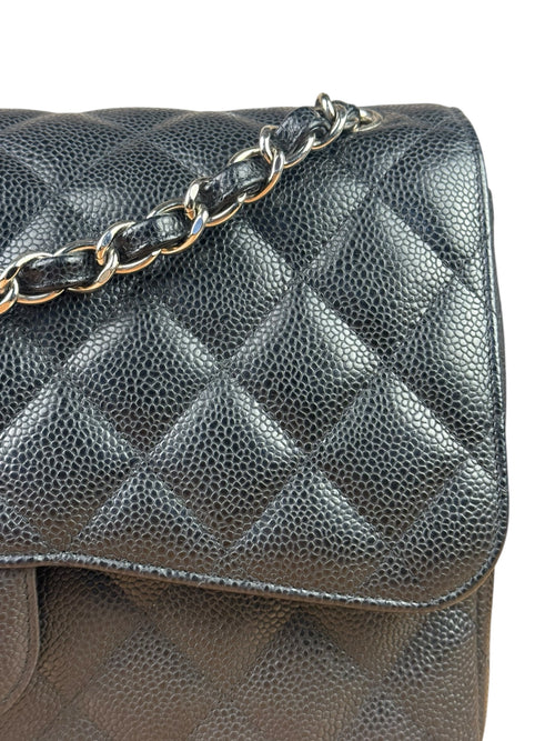 Chanel Black Caviar Quilted Classic Medium Double Flap Bag 2011