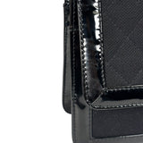 Chanel Black Patent Leather Trim/Cotton 2.55 Reissue Flap Bag 2000