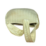Bottega Veneta Butter Yellow Satin Intrecciato Shoulder Bag