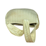 Bottega Veneta Butter Yellow Satin Intrecciato Shoulder Bag