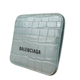 Balenciaga Blue Croc Embossed Cardholder