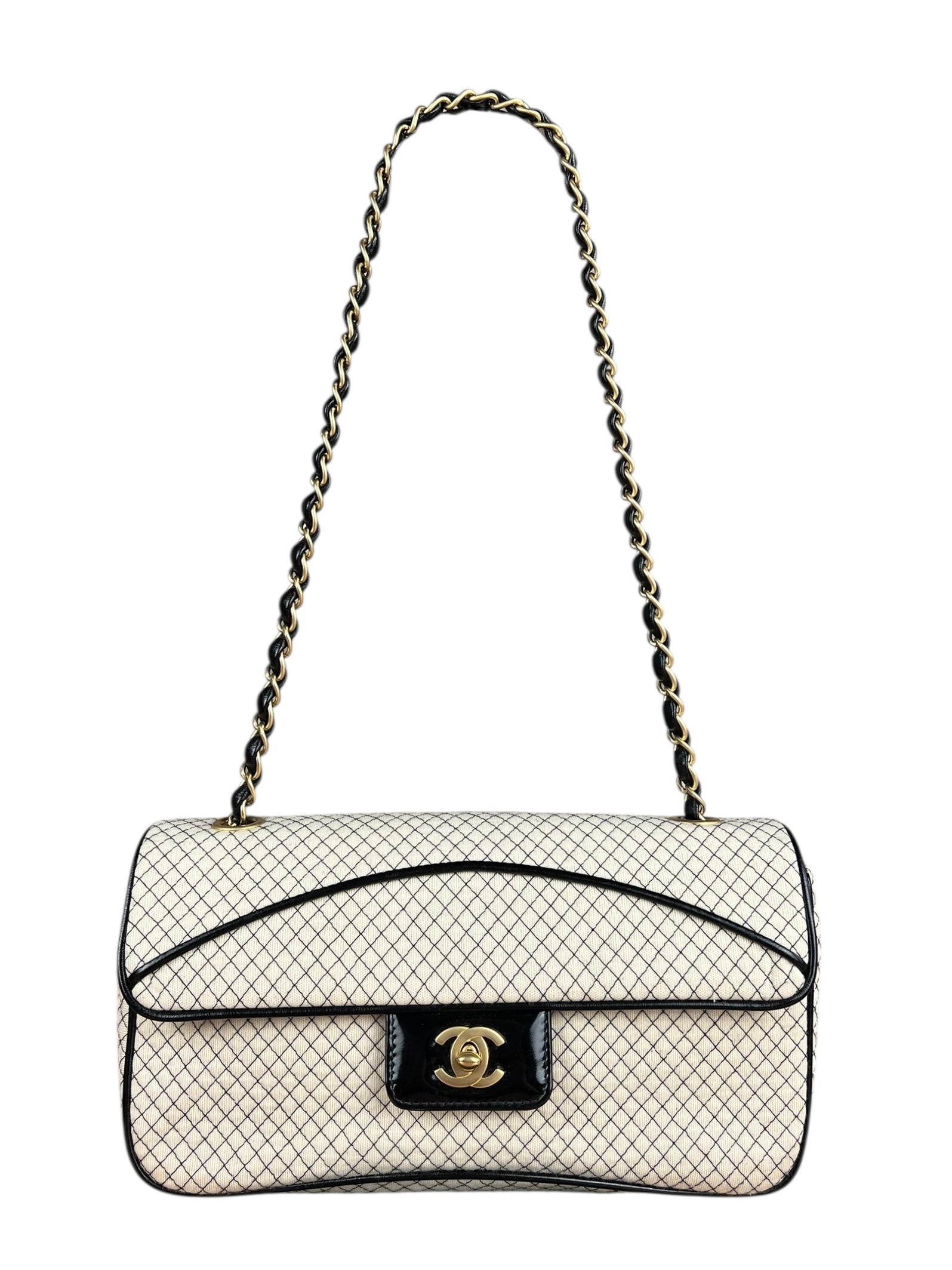 Chanel East West Beige Jersey Flap Bag 2002