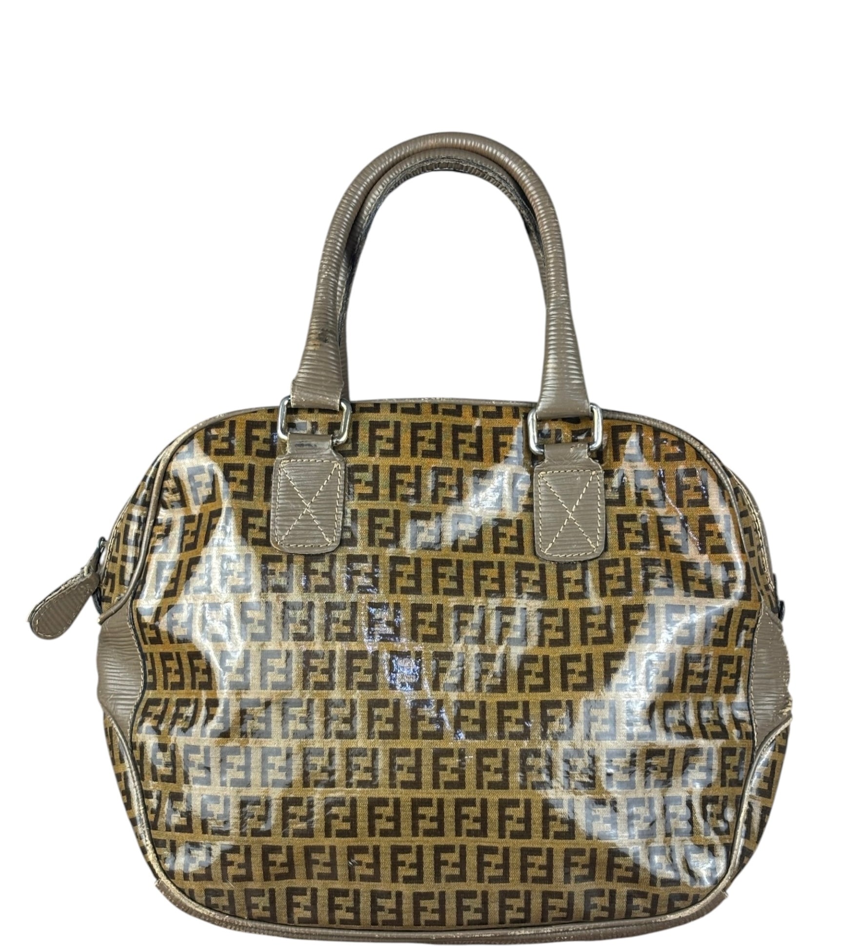 Fendi Vintage FF Brown PVC Handbag