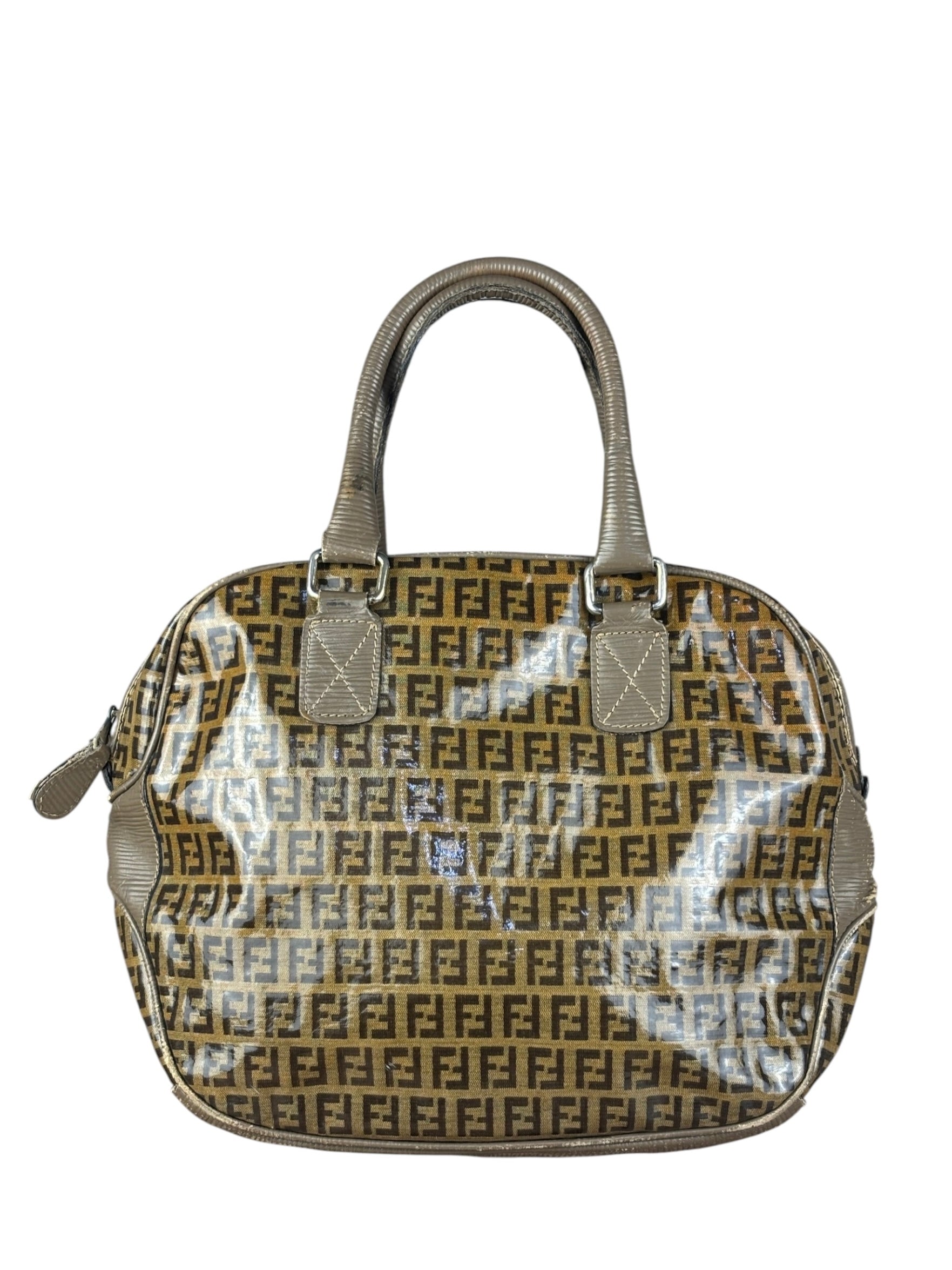 Fendi Vintage FF Brown PVC Handbag