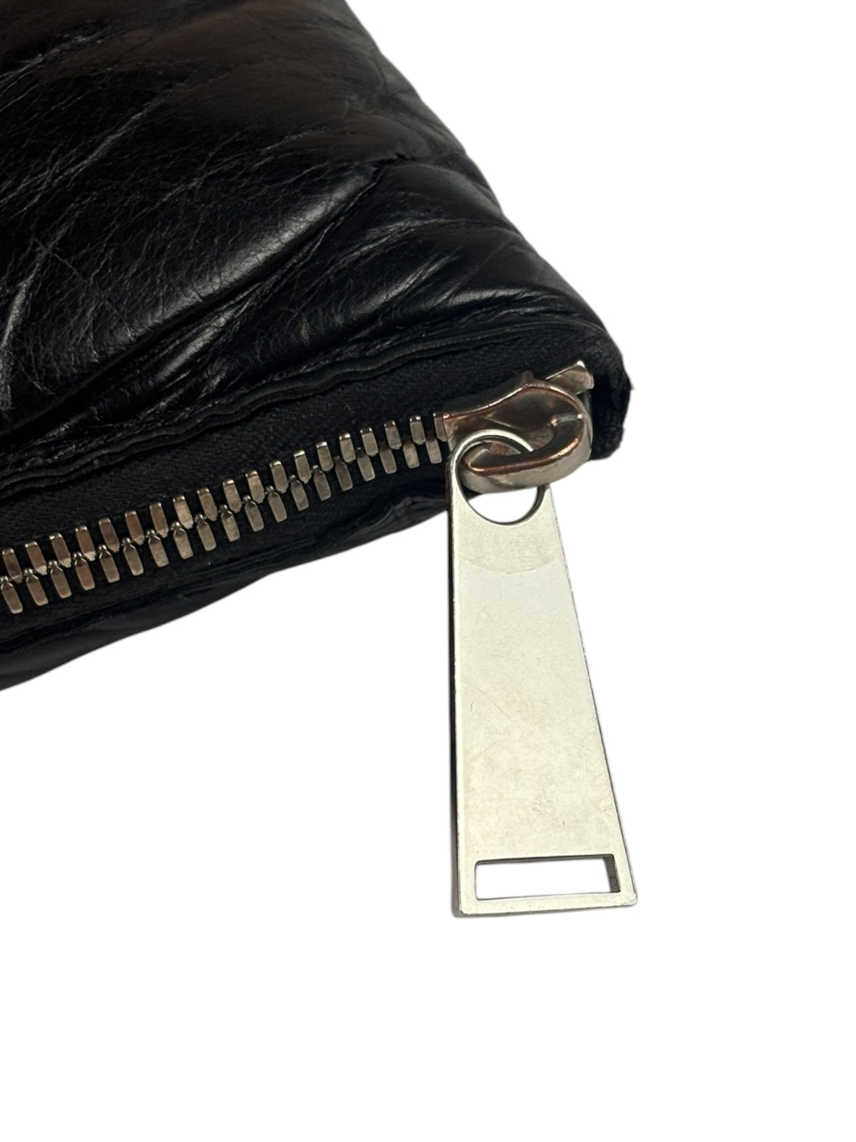 Bottega Veneta Black Leather Maxi Intrecciato Padded Pouch