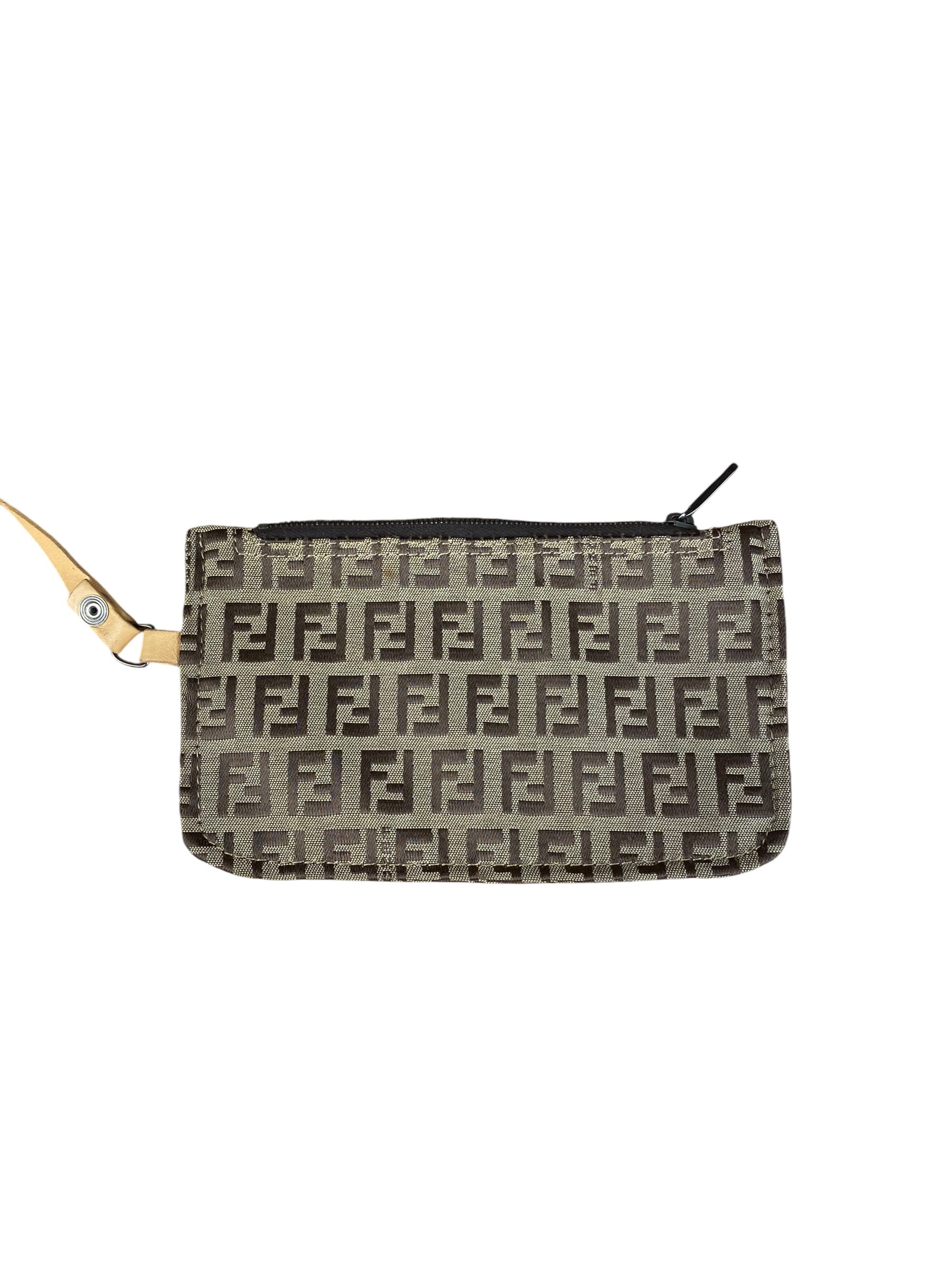 Fendi Vintage Beige Canvas Zucca Shoulder Tote