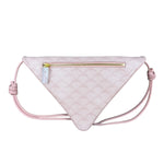 MCM Pink Triangle Logo Fold-Over Shoulder Bag