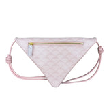 MCM Pink Triangle Logo Fold-Over Shoulder Bag
