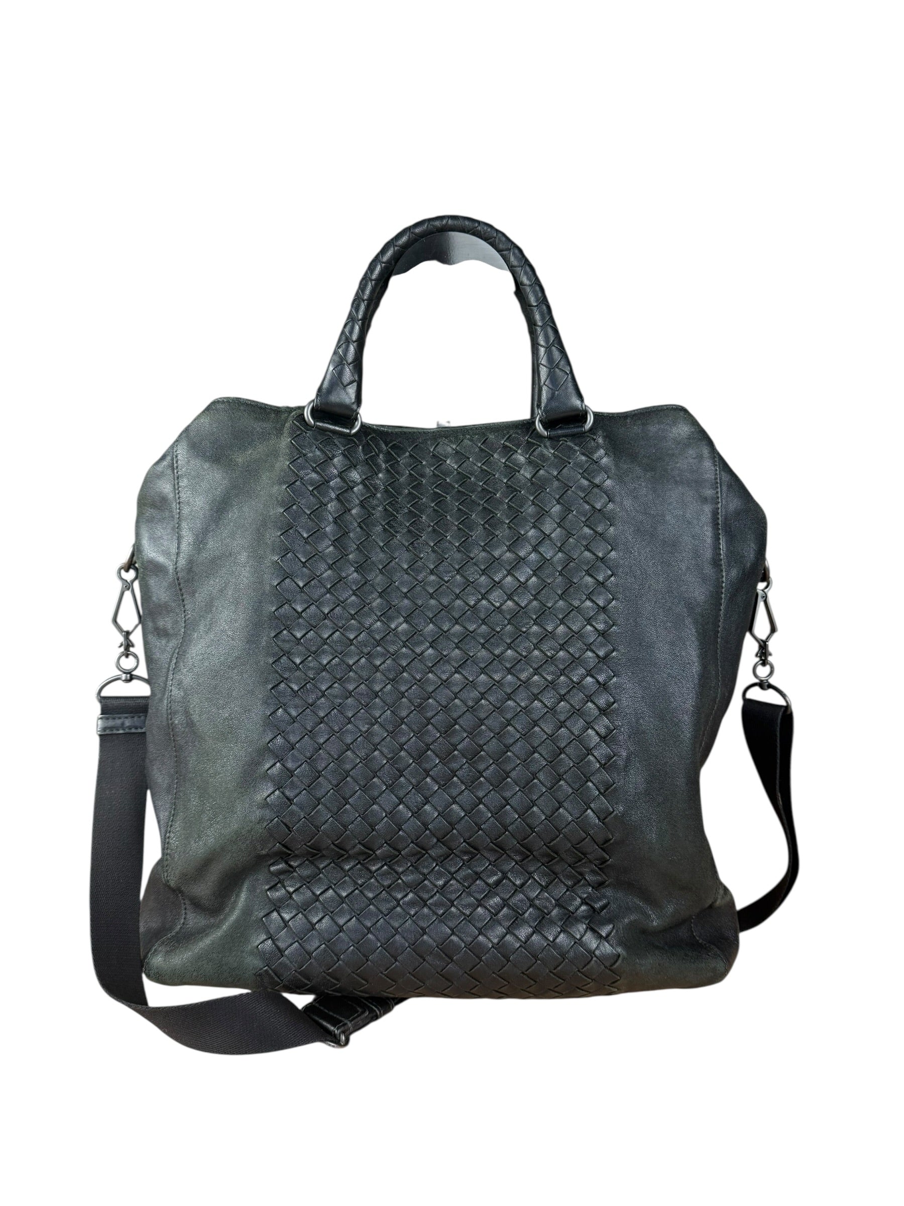 Bottega Veneta Black Intrecciato Leather 2Way Tote