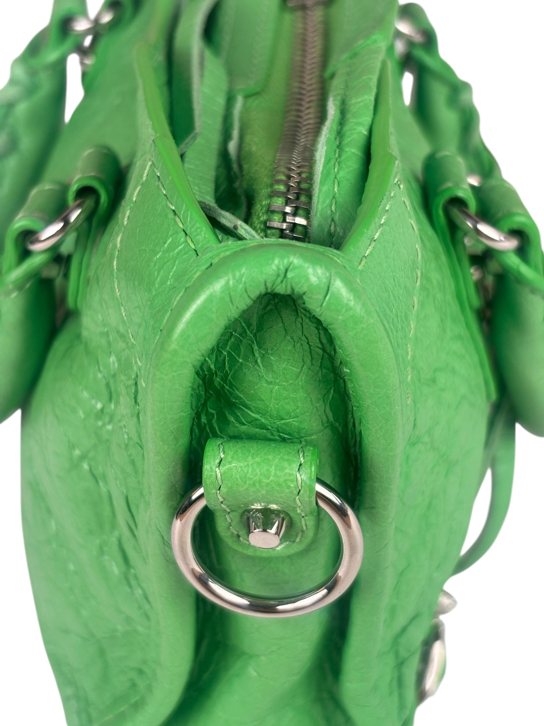 Balenciaga Green Leather Small Le City Two-Way Bag