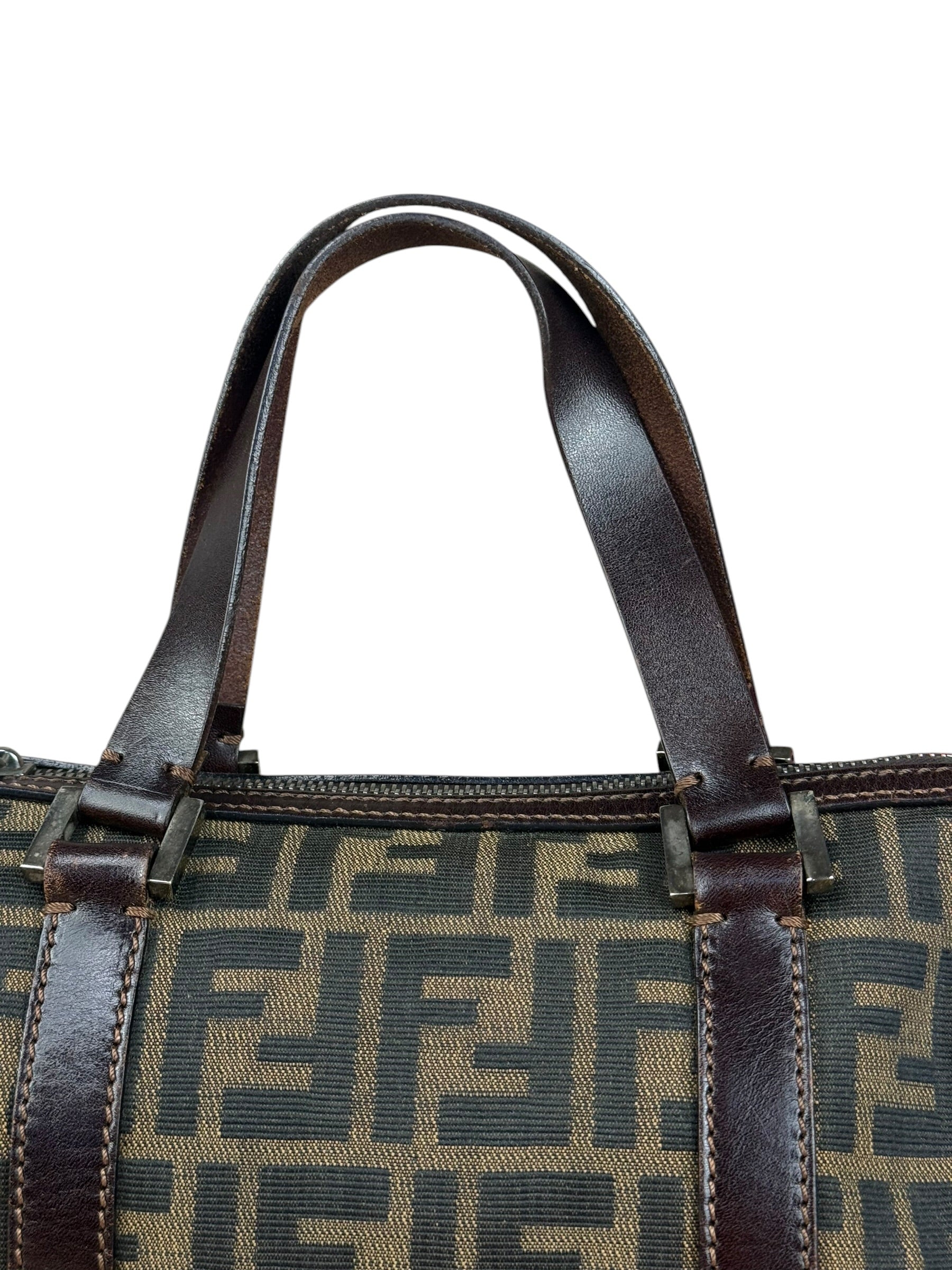 Fendi Vintage FF Zucca Print Mini Boston Handbag