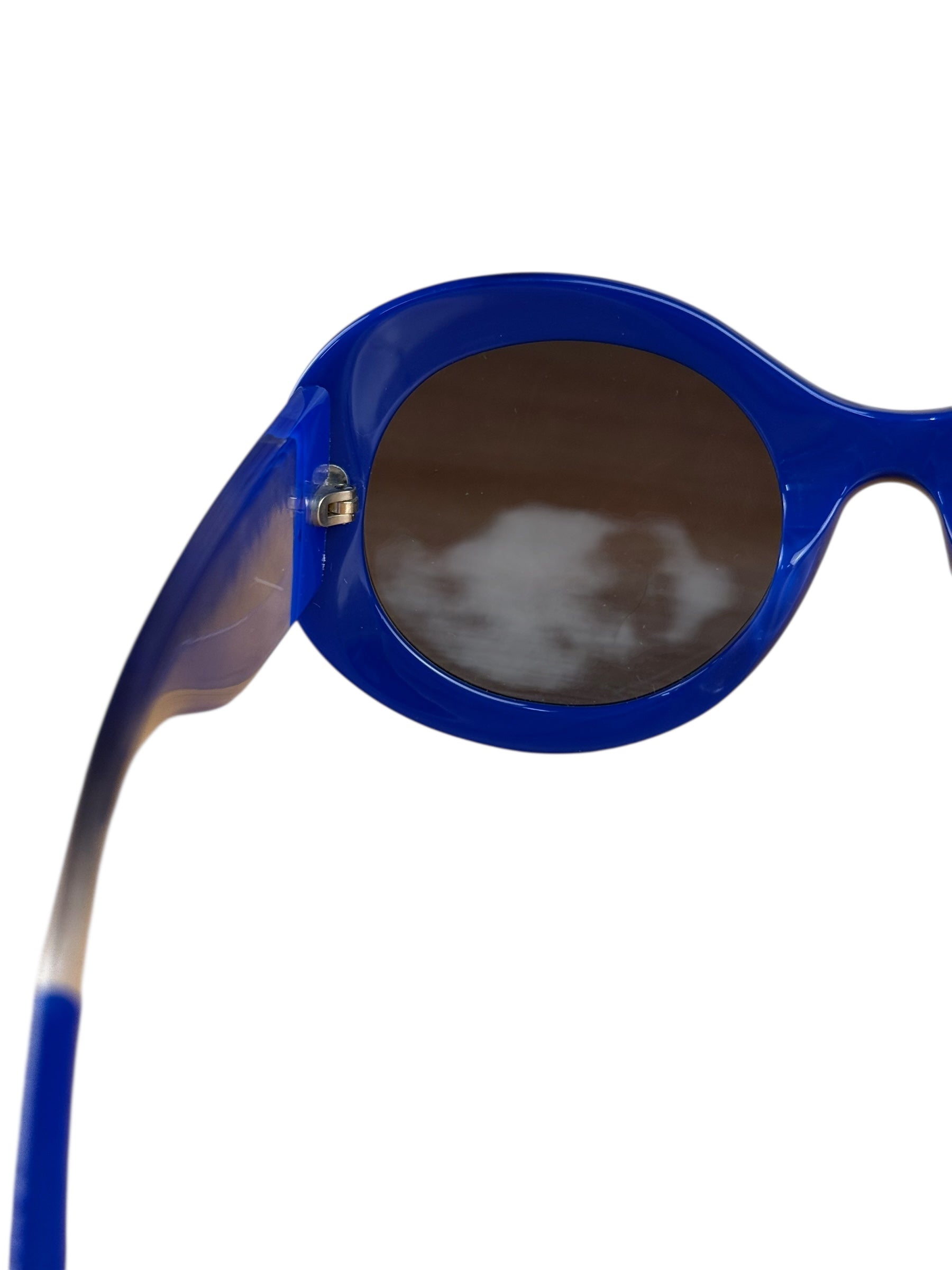 Chanel Vintage Blue Round Frame Sunglasses