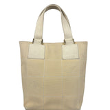 Chanel Vintage Beige Canvas Quilted Chocolate Bar Tote 2003