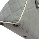 Chanel Grey Quilted Leather Trim Bowling Bag 2000