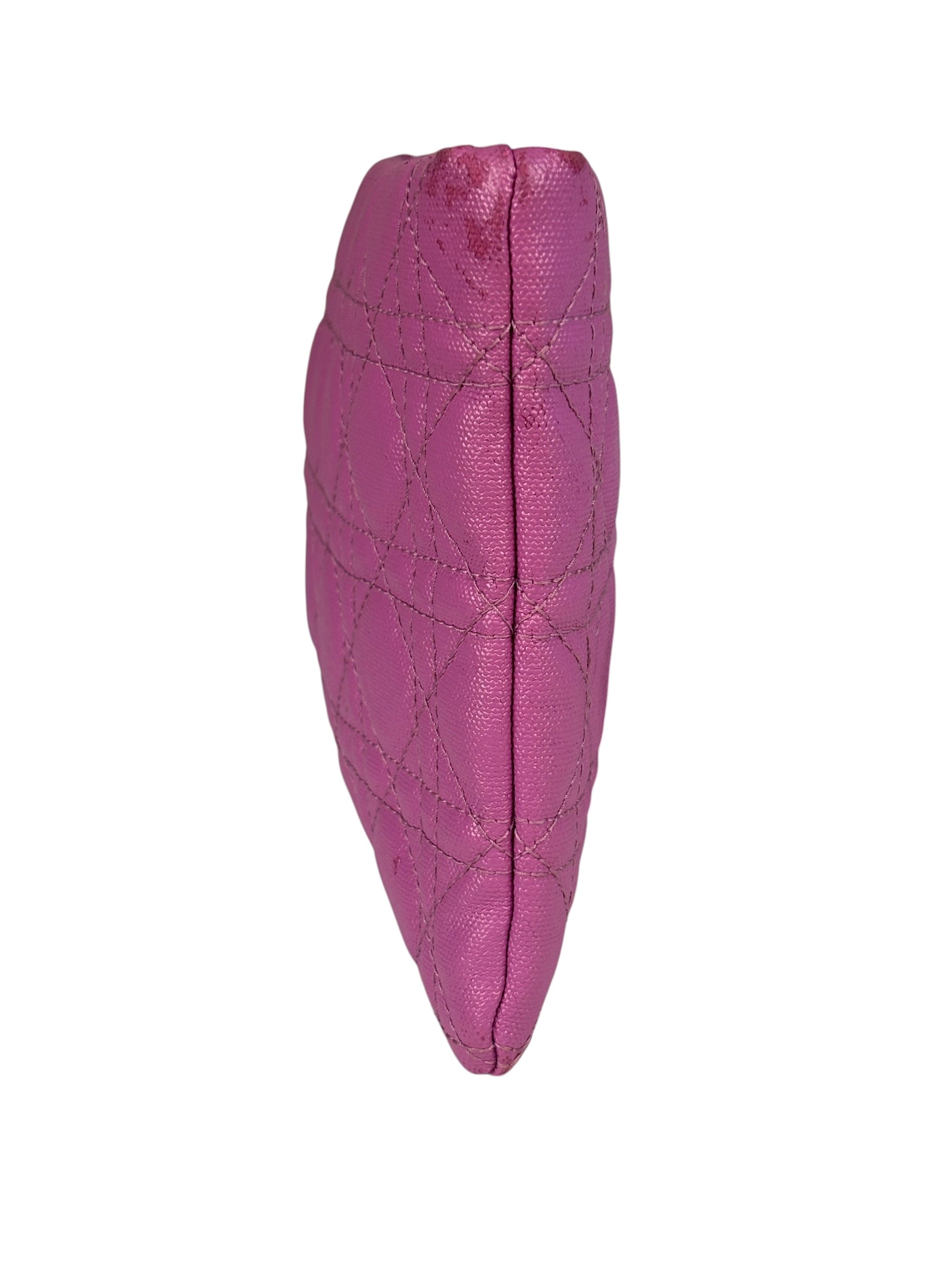 Christian Dior Fuchsia Leather  Flat Pouch