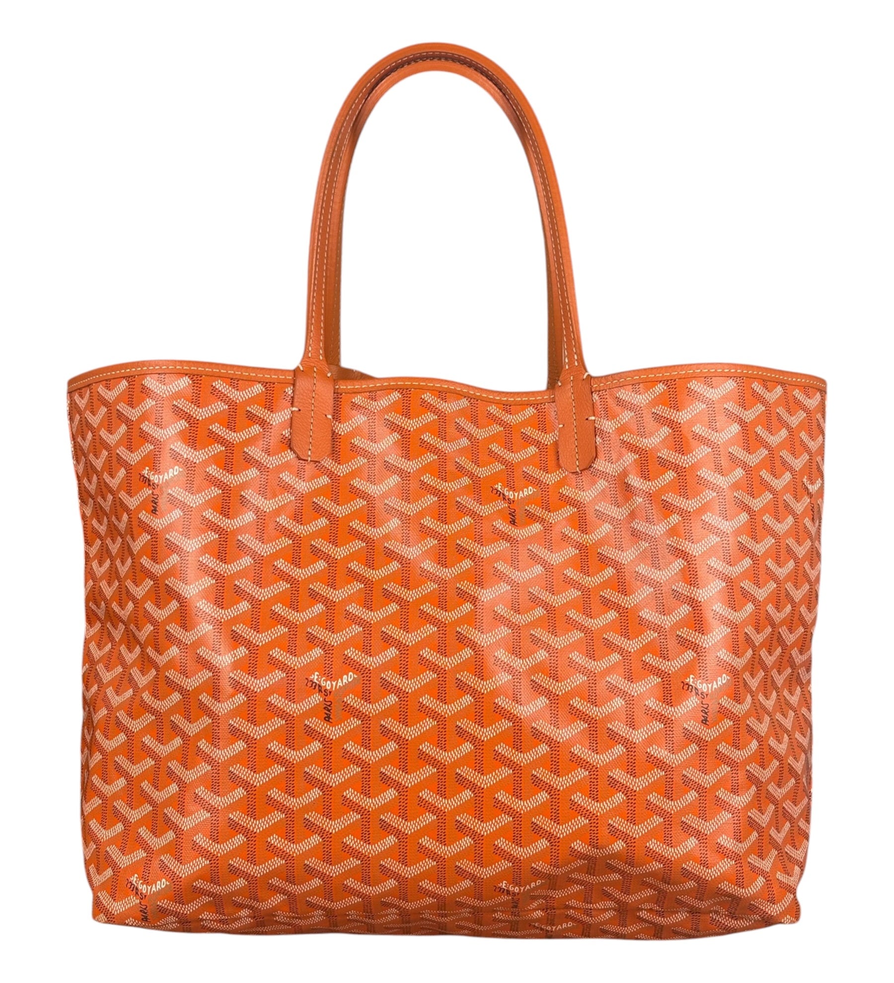 Goyard Saint Louis Orange Leather Tote Bag