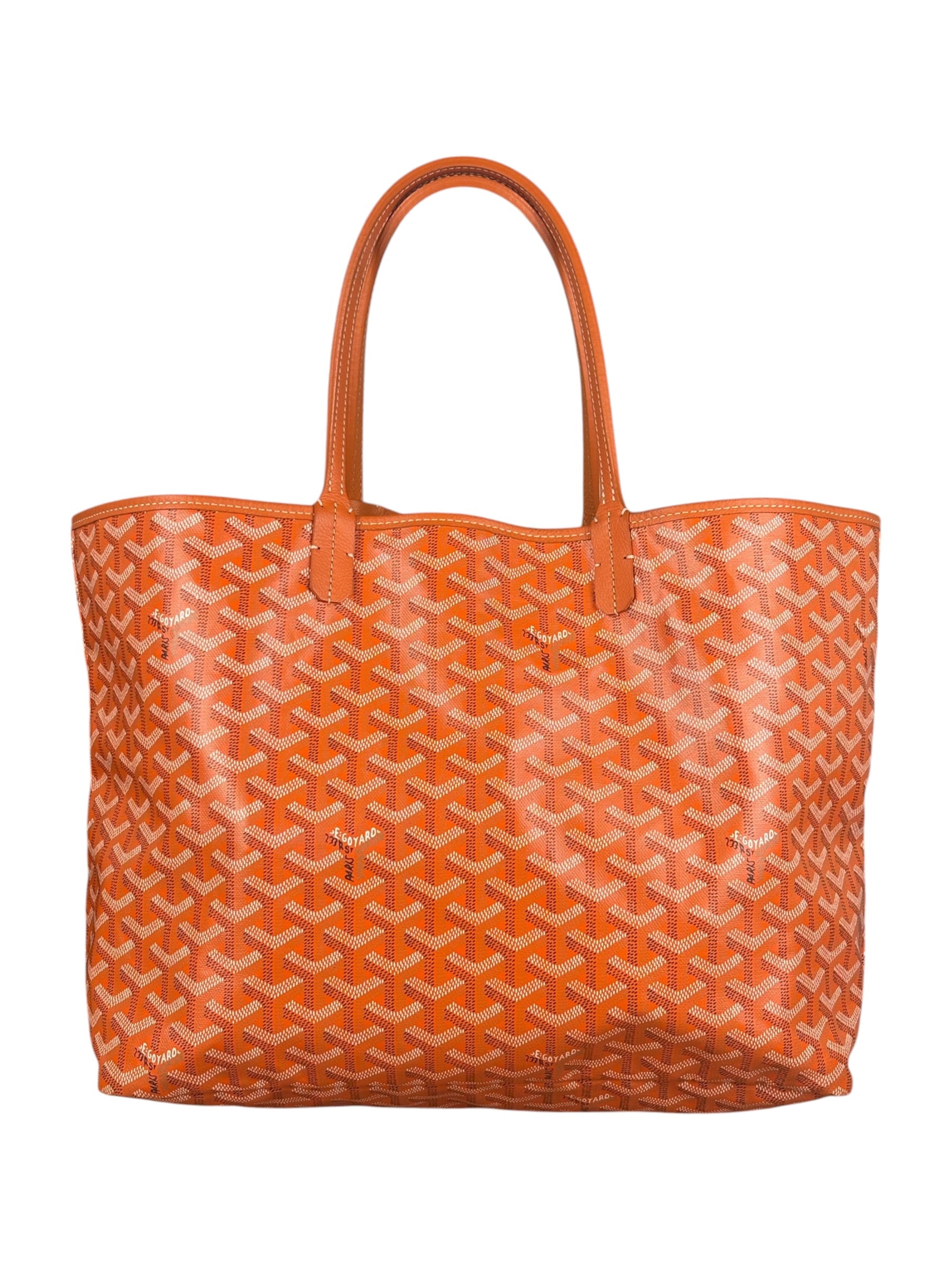 Goyard Saint Louis Orange Leather Tote Bag