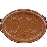 Celine Cuir Triomphe Oval Crossbody Brown