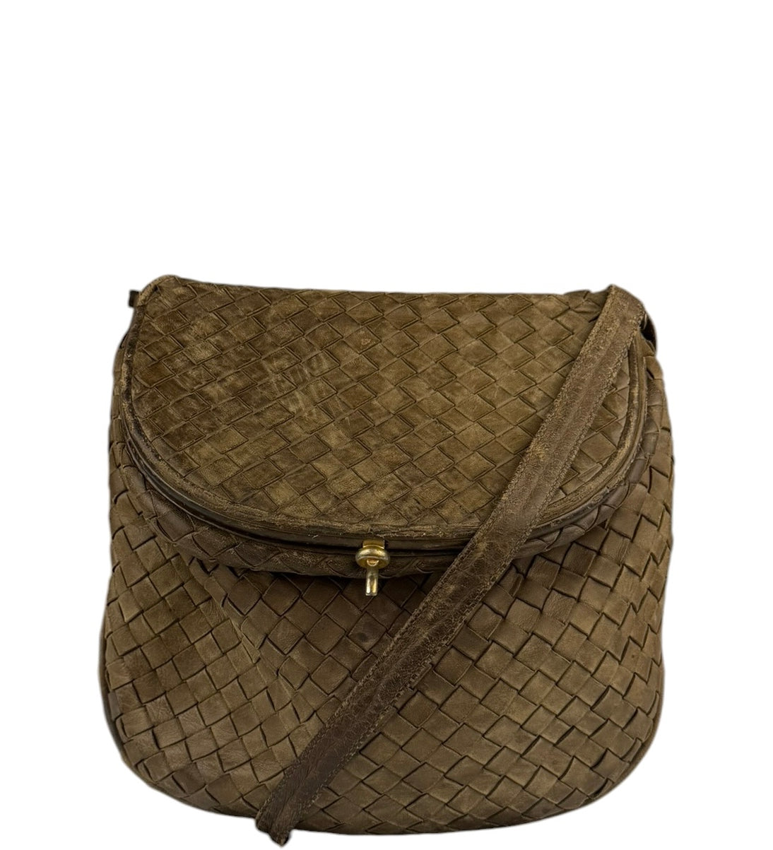 Bottega Veneta Brown Intrecciato Crossbody