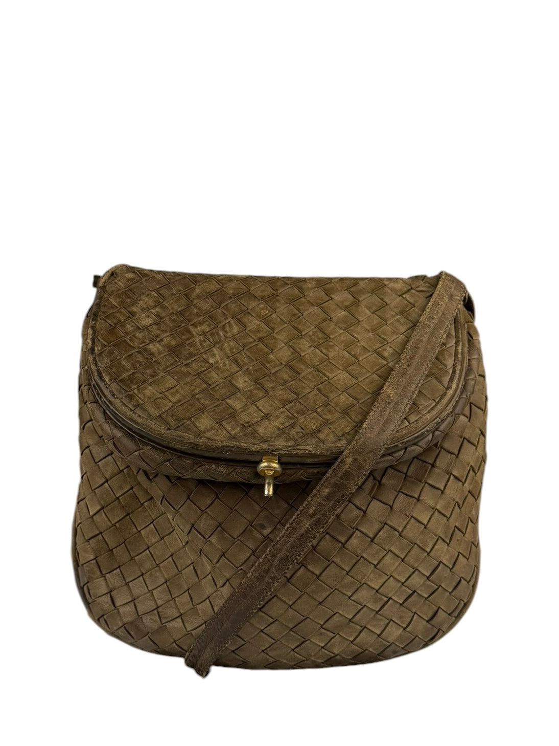 Bottega Veneta Brown Intrecciato Crossbody