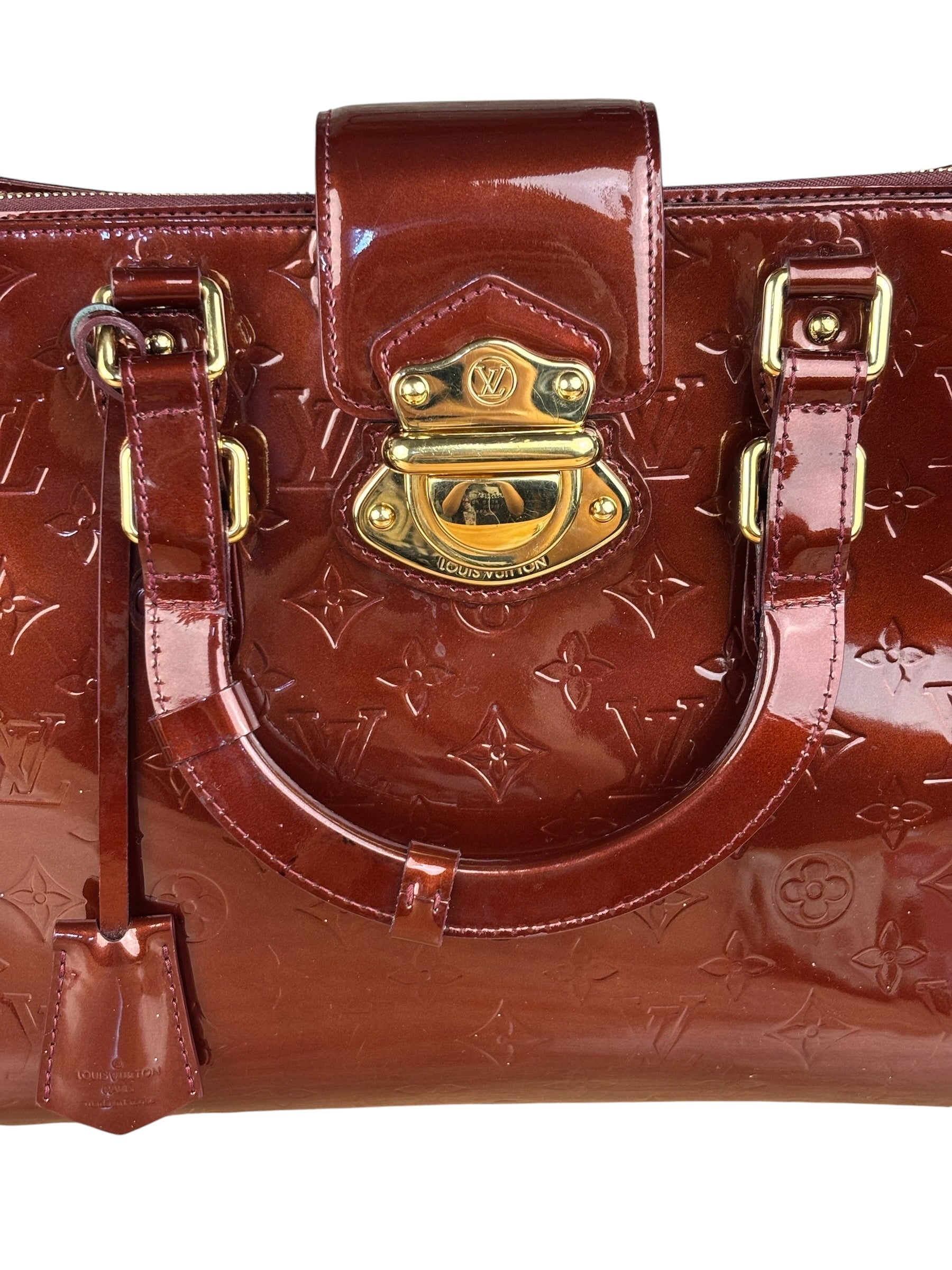 Louis Vuitton Burgundy Monogram Melrose Avenue Vernis  Handbag