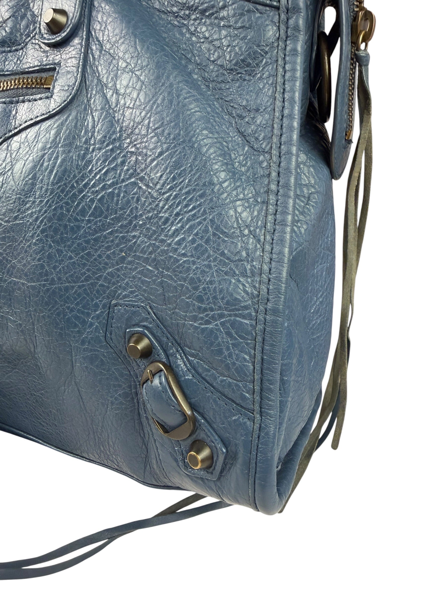 Balenciaga Blue Leather Medium Le City Two-Way Bag