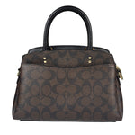 Coach Brown/Black Leather Mini Lillie Carryall In Signature Two-Way Bag