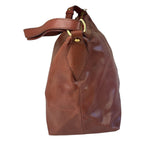 Vivienne Westwood Tan Brown Leather Perforated Orb Logo Shoulder Bag