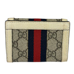 Gucci Beige Leather Trim Ophidia GG Supreme Card Case